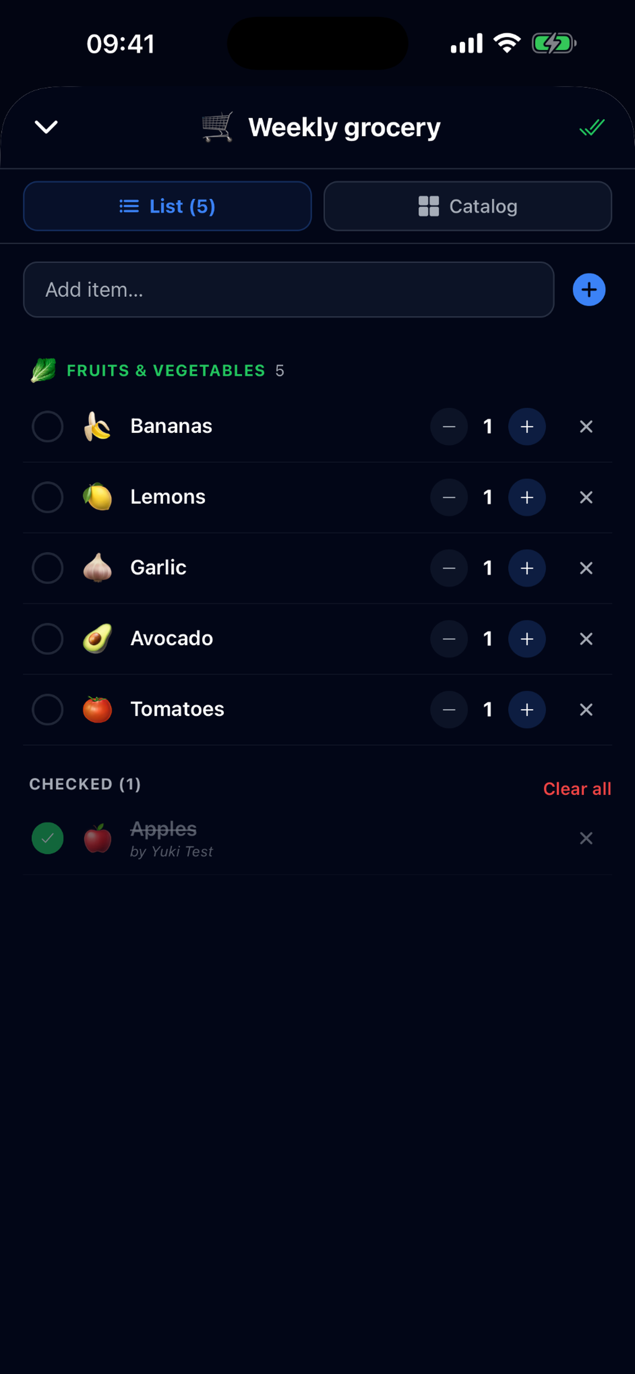 Grocery list